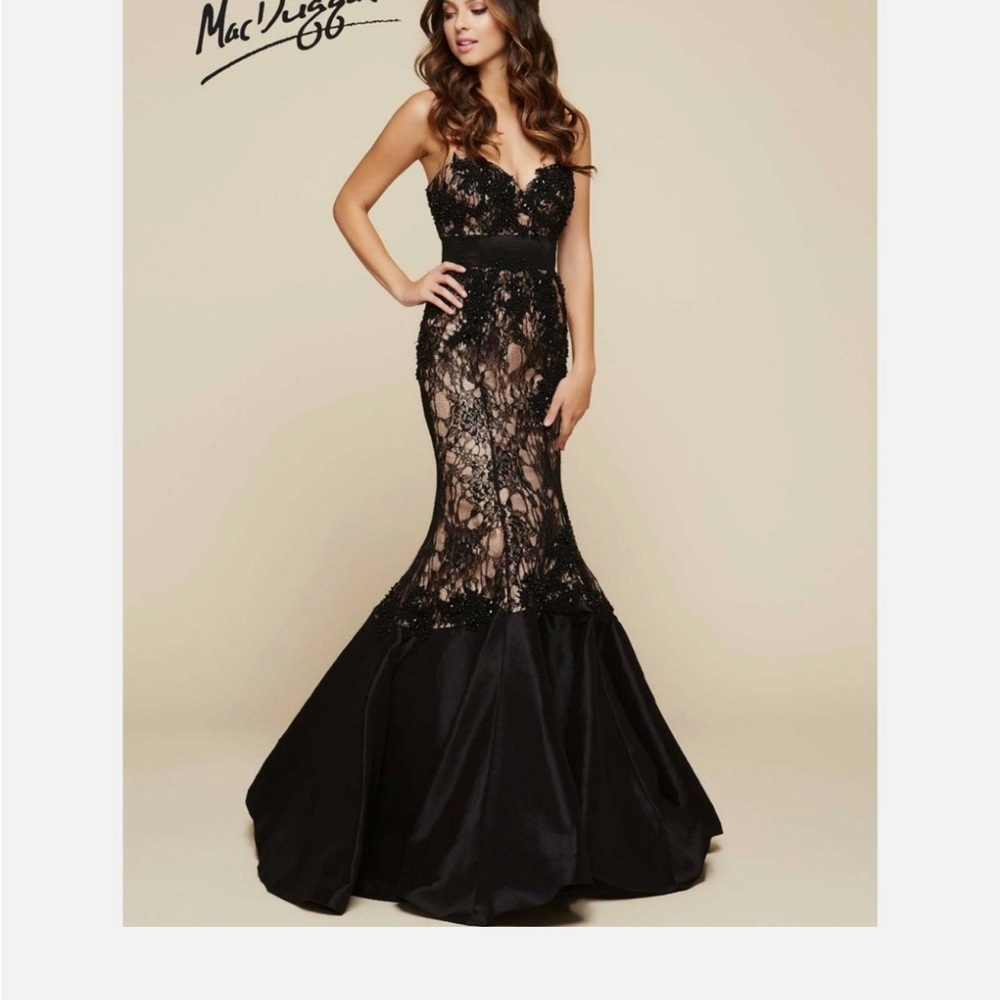 Mac Duggal Black Lace Mermaid Gown